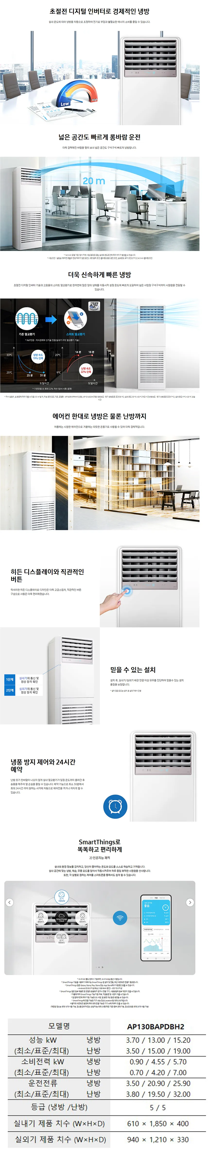 [삼성] 스탠드 냉난방기 36평 단상 AP130BAPDBH2 상세 이미지 1