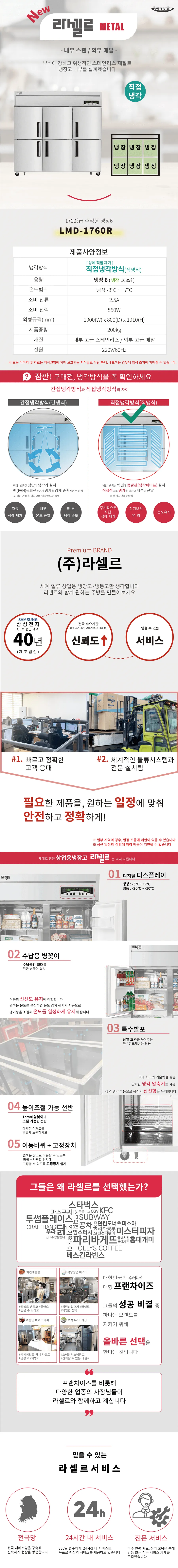 [라셀르] 직냉식 냉장고 1685L급 LMD-1760R 상세 이미지 1